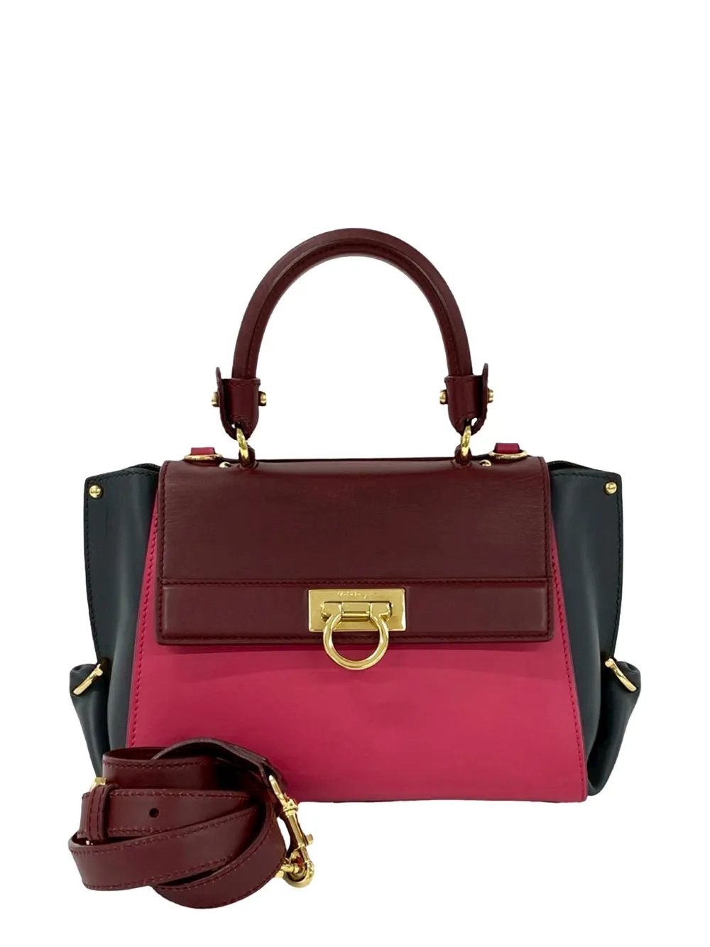 Ferragamo Pre-Owned 2019 Small Tricolor Leather Gancini Sofia satchel - Rosa