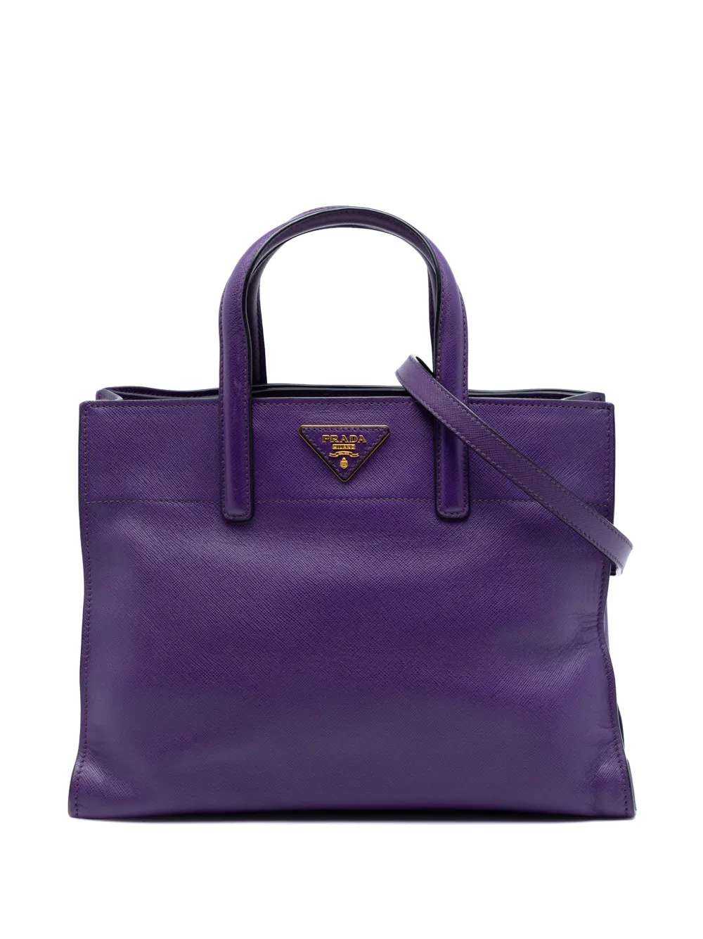 Prada Pre-Owned 2013-2026 Saffiano Soft Triple Pocket Tote satchel - Viola