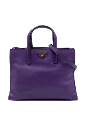 Prada Pre-Owned 2013-2025 Tessuto Gaufre Satchel | Purple