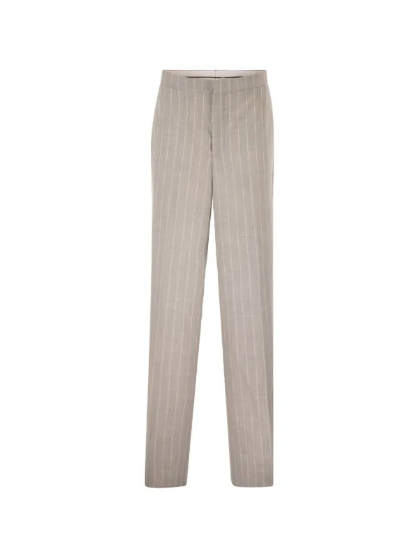 Tagliatore Adima Pinstripe Trousers in Neutrals
