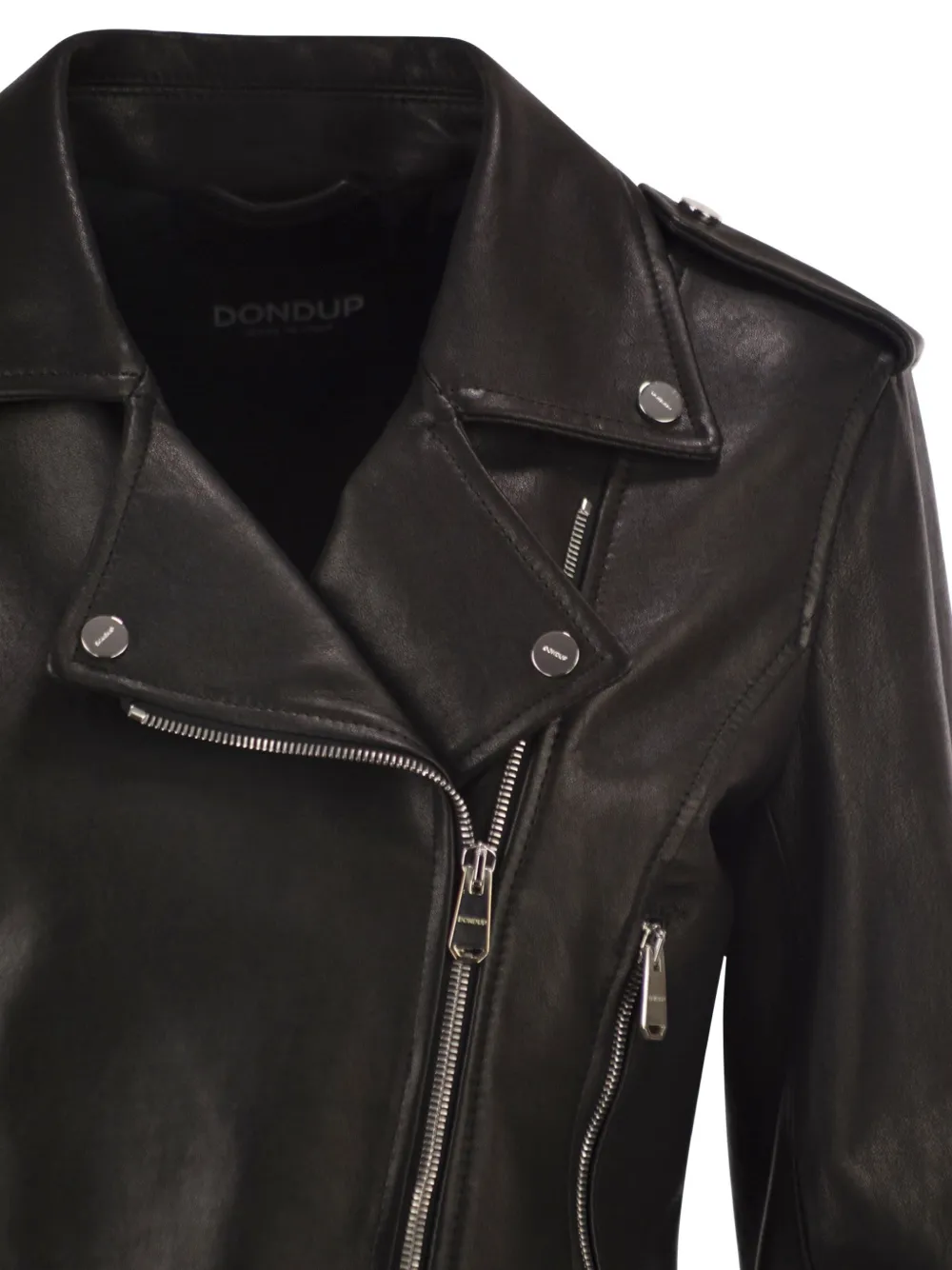 DONDUP Leren bikerjack Zwart