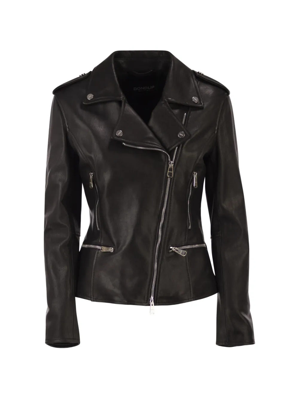 DONDUP leather biker jacket - Schwarz