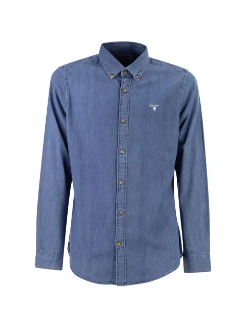 Barbour logo-embroidered denim shirt