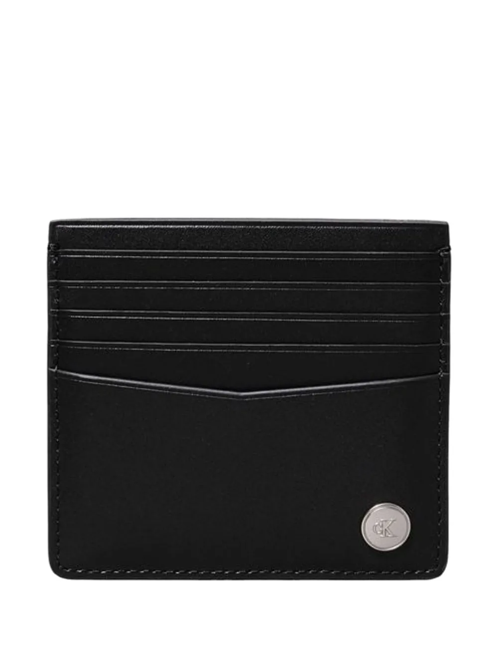 Calvin Klein Jeans logo-plaque leather card holder - Nero