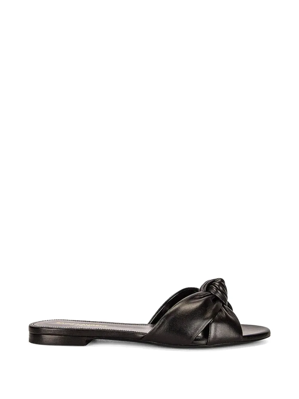 Saint Laurent knotted leather flat sandals - Black