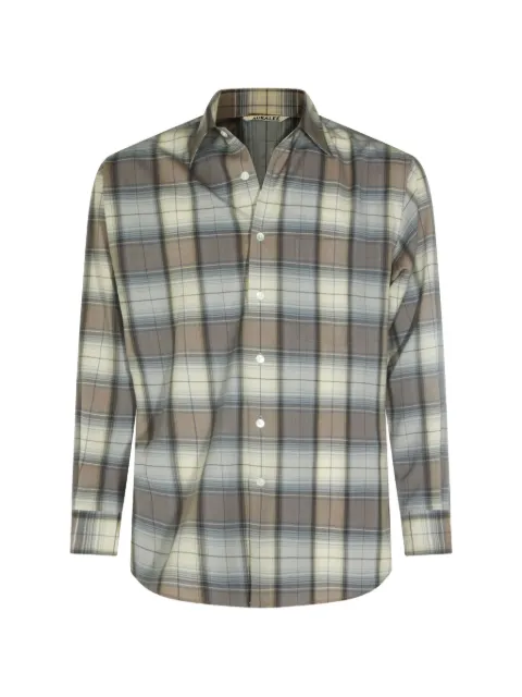 Auralee check-pattern shirt