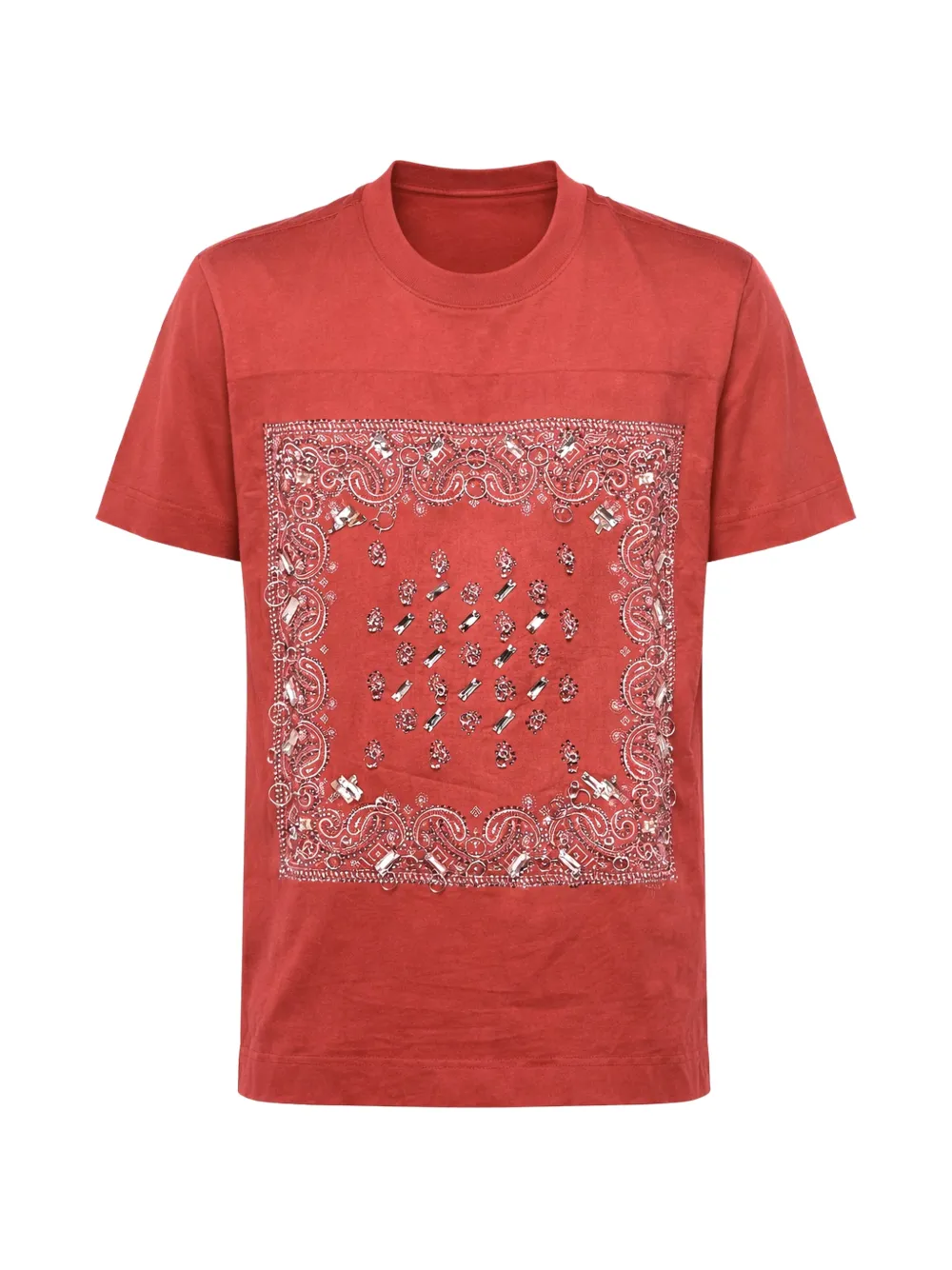 Givenchy Bandana-print rhinestone-embellished T-shirt - Rot