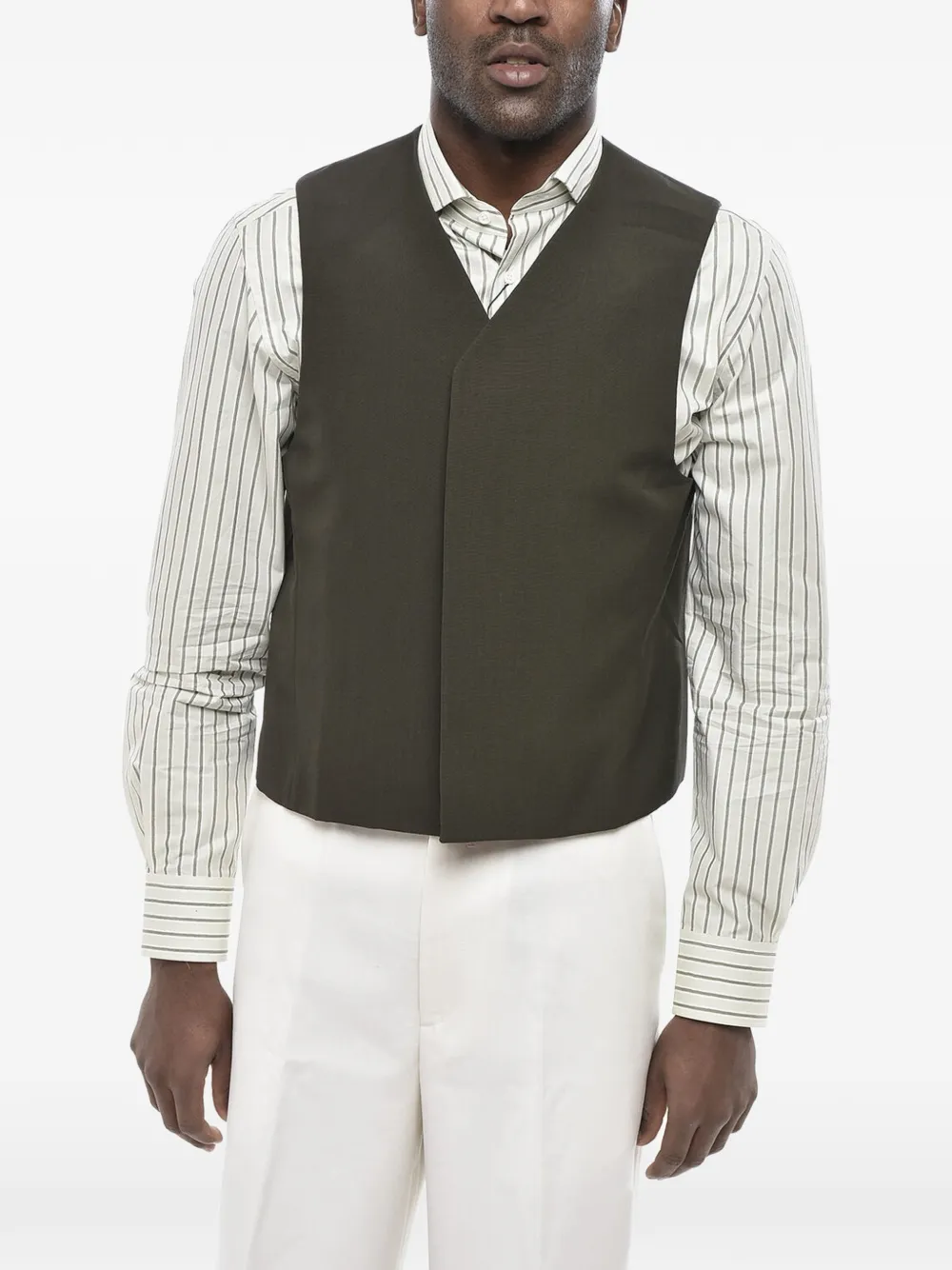 Givenchy double-breasted wool waistcoat | Brown | Image 1