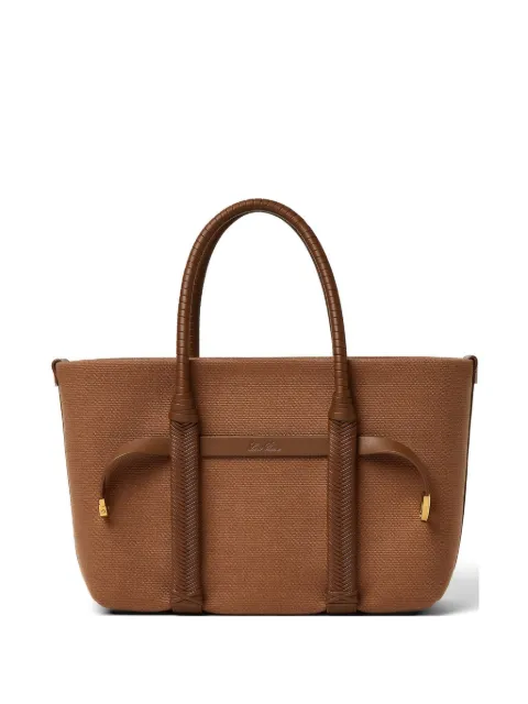 Loro Piana smal leather-trim canvas tote bag