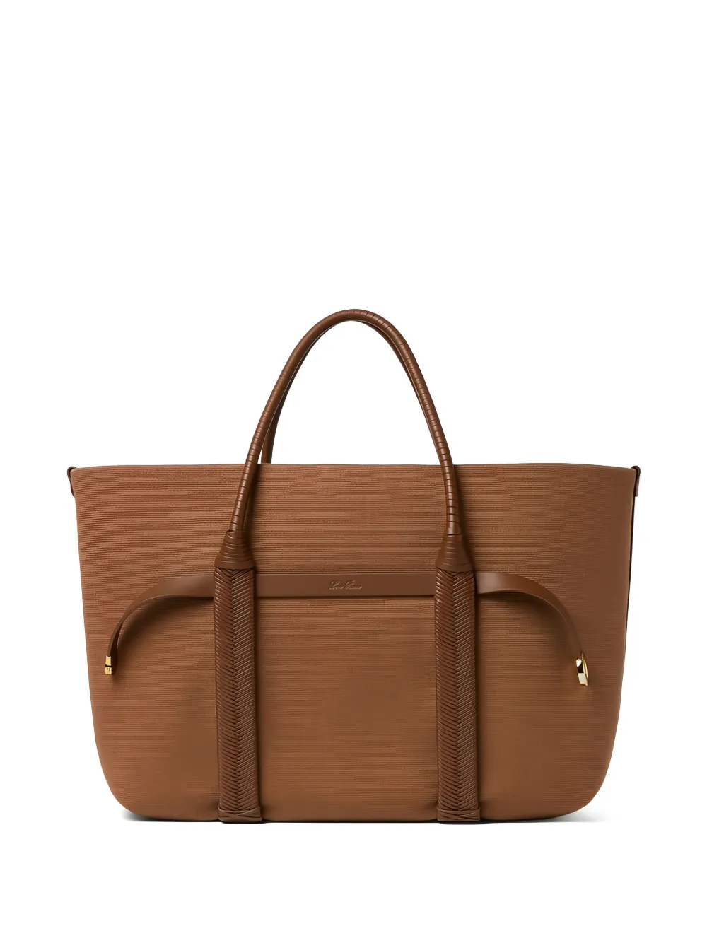 Loro Piana smal leather-trim canvas tote bag