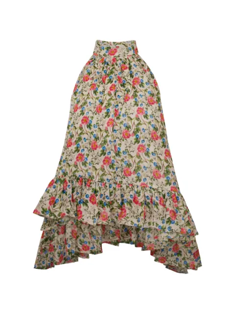 AZEEZA Plath ruffled-hem blouse