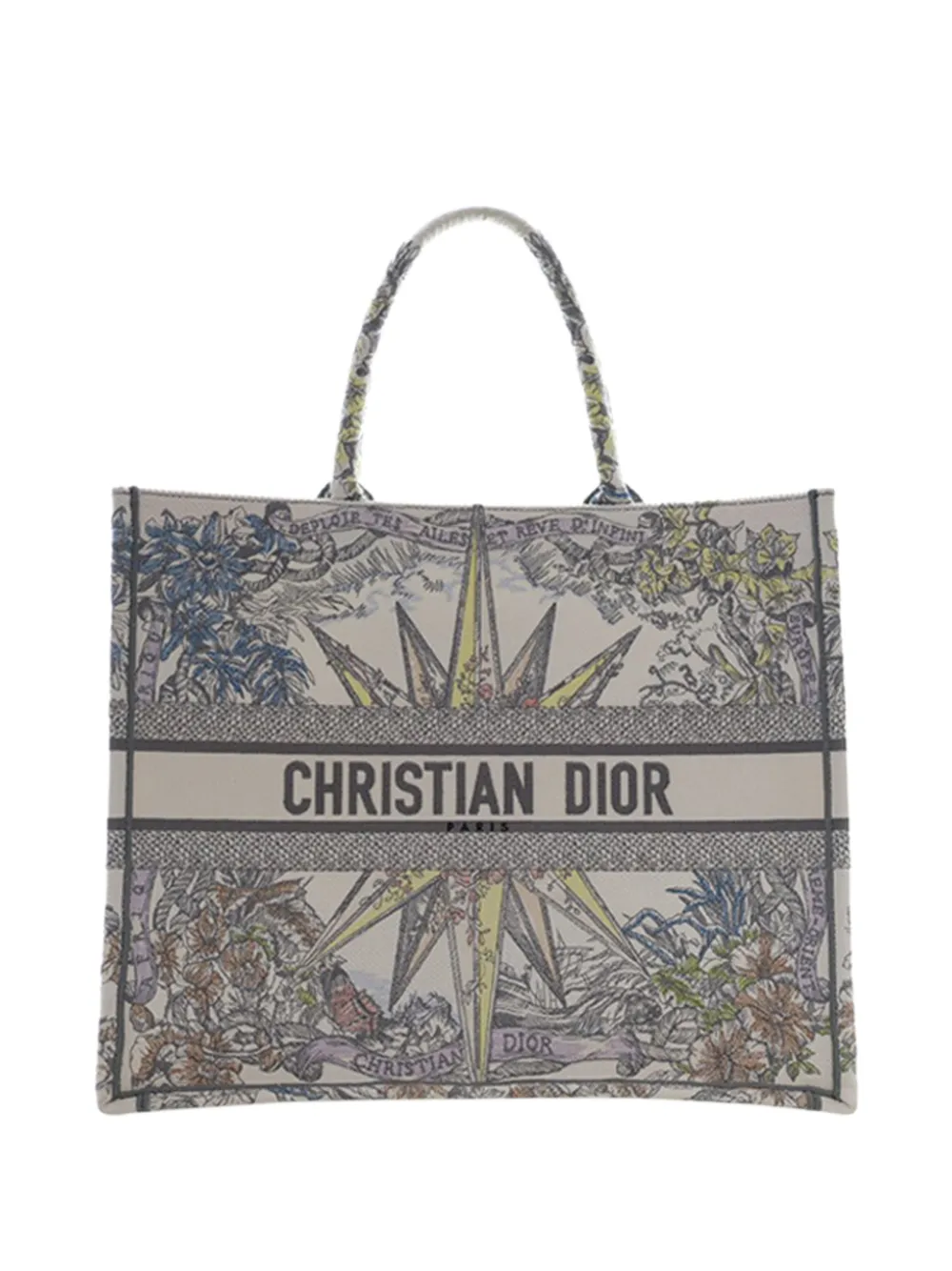 Christian Dior Pre-Owned 2022 Large Embroidered Canvas Reve d Infini Book tote bag - Weiß