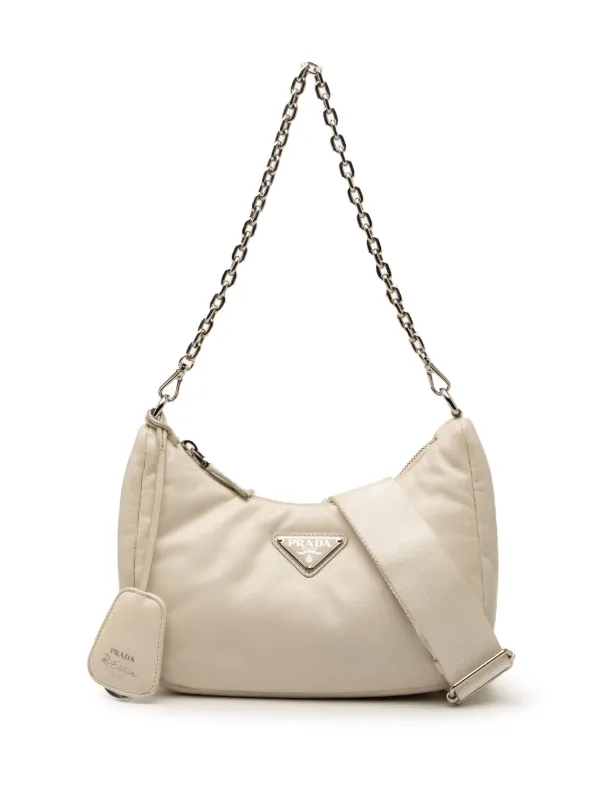 Prada Pre-owned 2000-2013 Nappa Soft Padded Re Edition 2005 Satchel in Brown