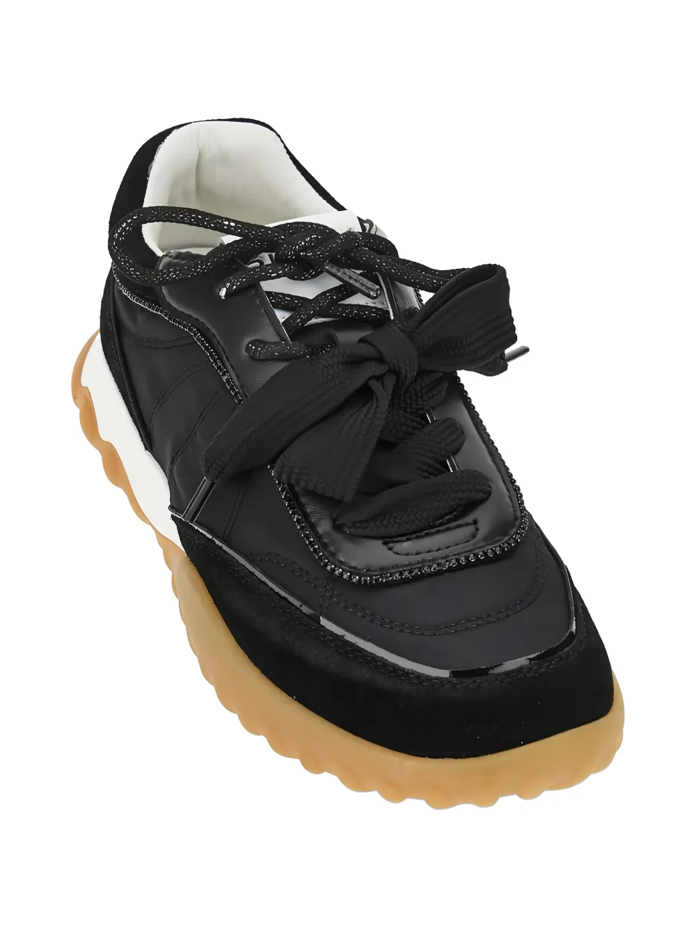 PINKO panelled bow-detail sneakers Zwart