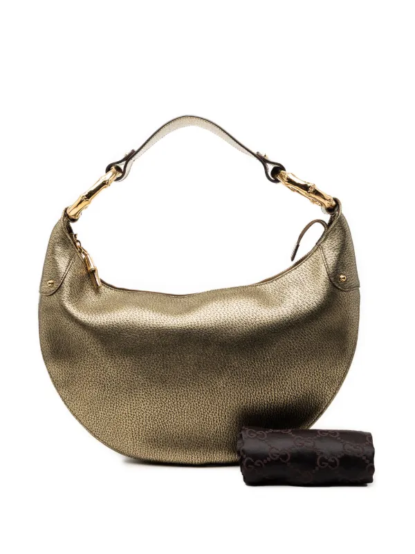 GUCCI ハンドバッグ メタリックレザー Gucci Pre-Owned 2000-2015 ミディアム メタリック レザー バンブー