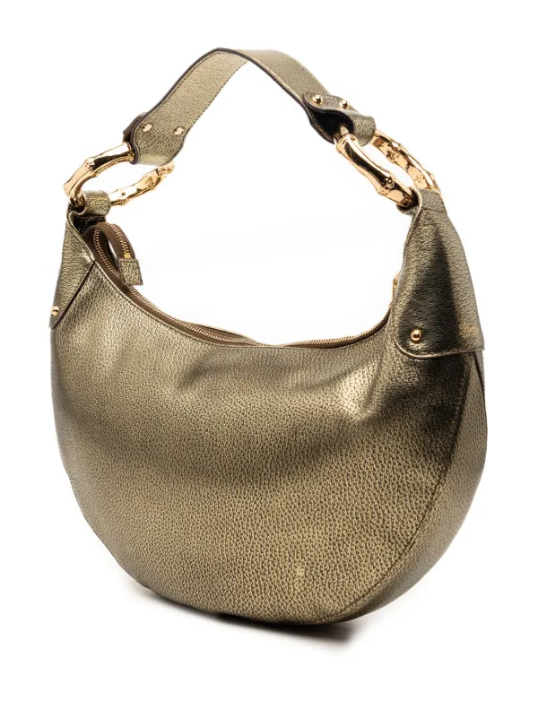 Gucci Pre-Owned 2000-2015 ミディアム メタリック レザー バンブー 