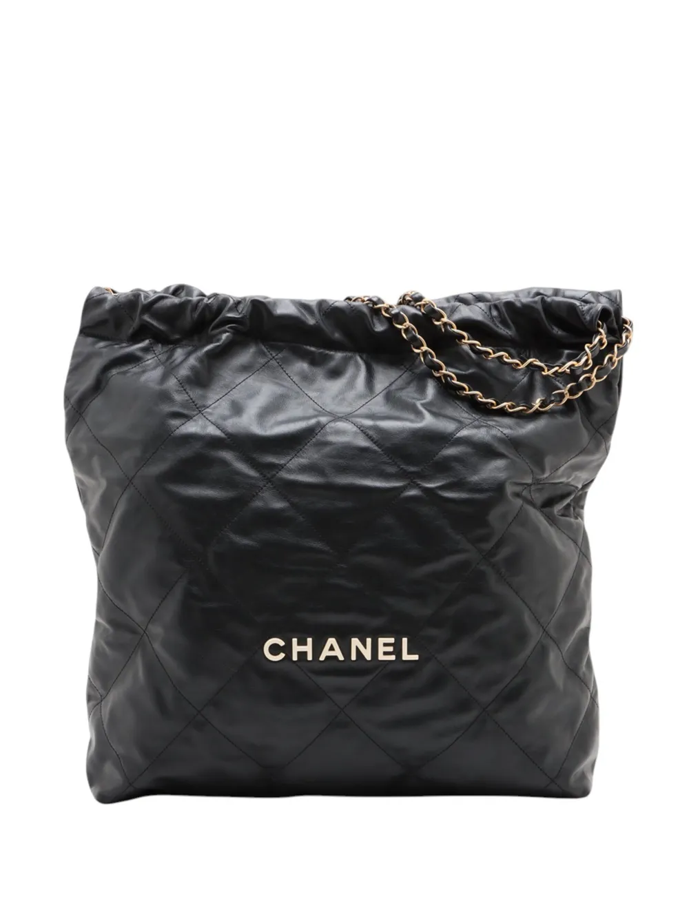 CHANEL Pre-Owned 2021-2026 Medium Quilted Shiny Calfskin 22 Handbag tote bag - Nero