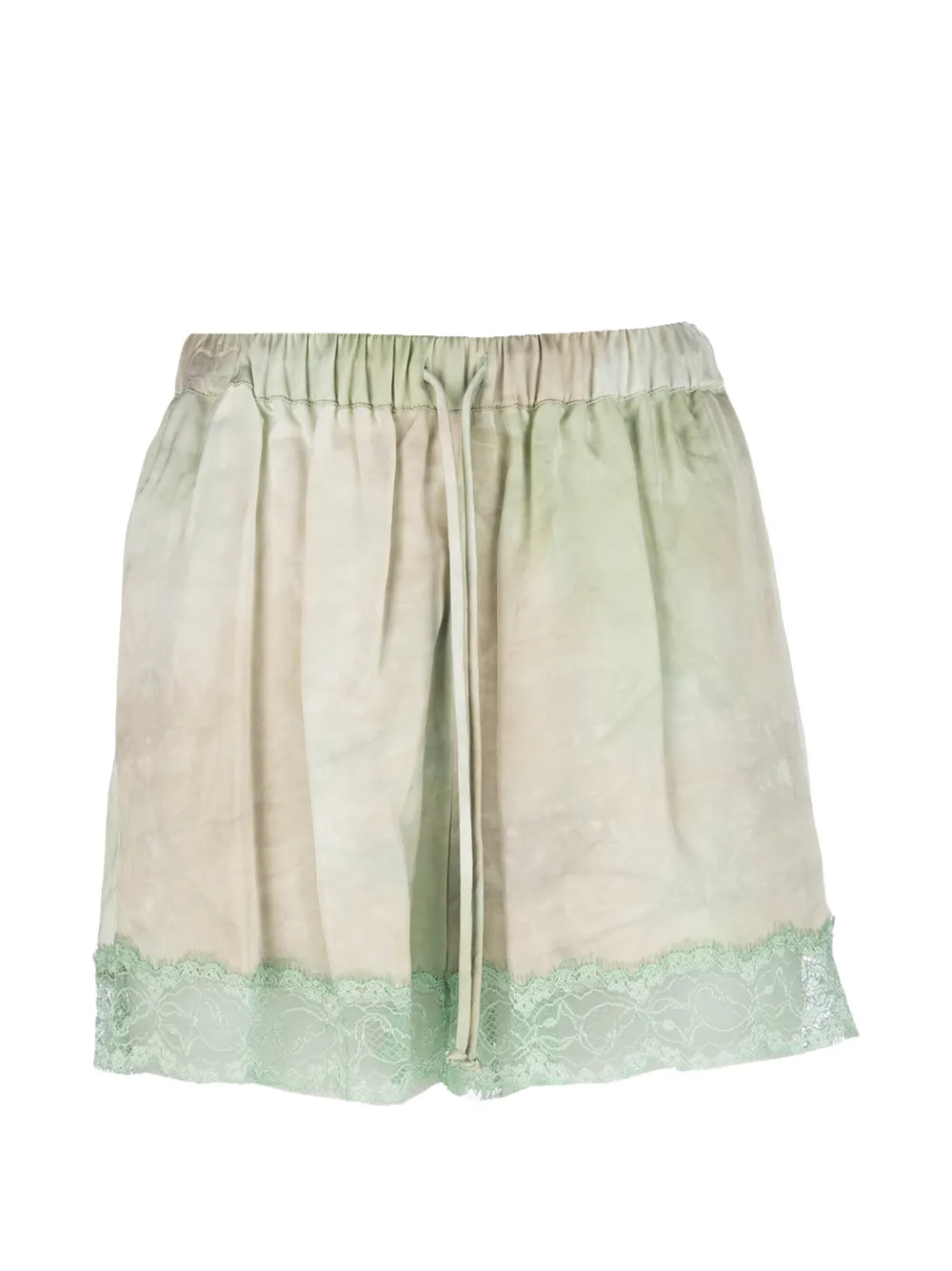 Les Filles d'Eva lace-trim tie-dye shorts - Verde