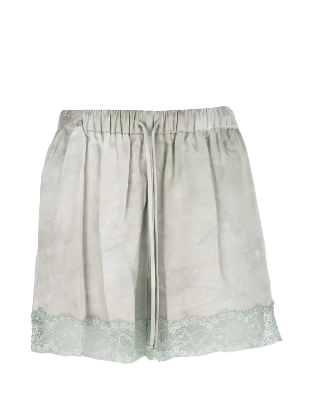 Les Filles d'Eva lace-trim tie-dye shorts - Green