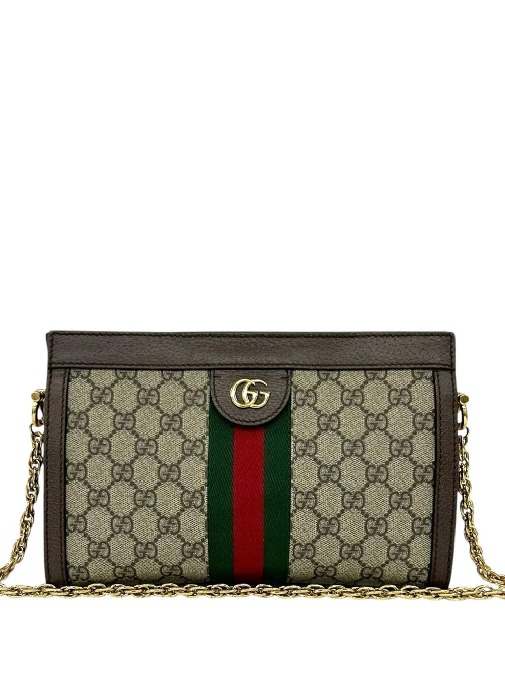 Gucci Pre-Owned 2016-2026 Small GG Supreme Web Ophidia Chain crossbody bag - Toni neutri