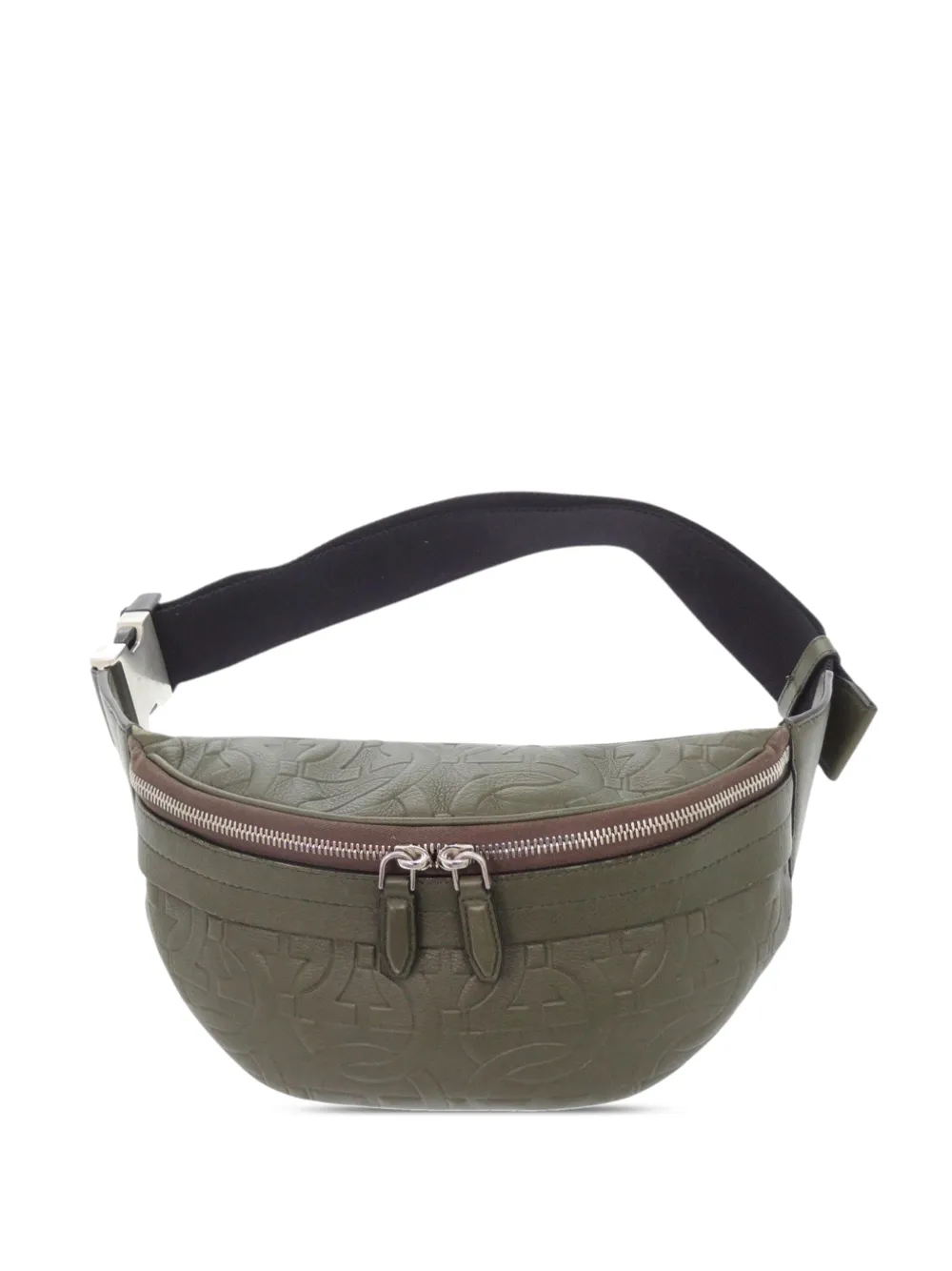 Ferragamo Pre-Owned 2010-2026 Gancini Embossed Leather belt bag - Marrone