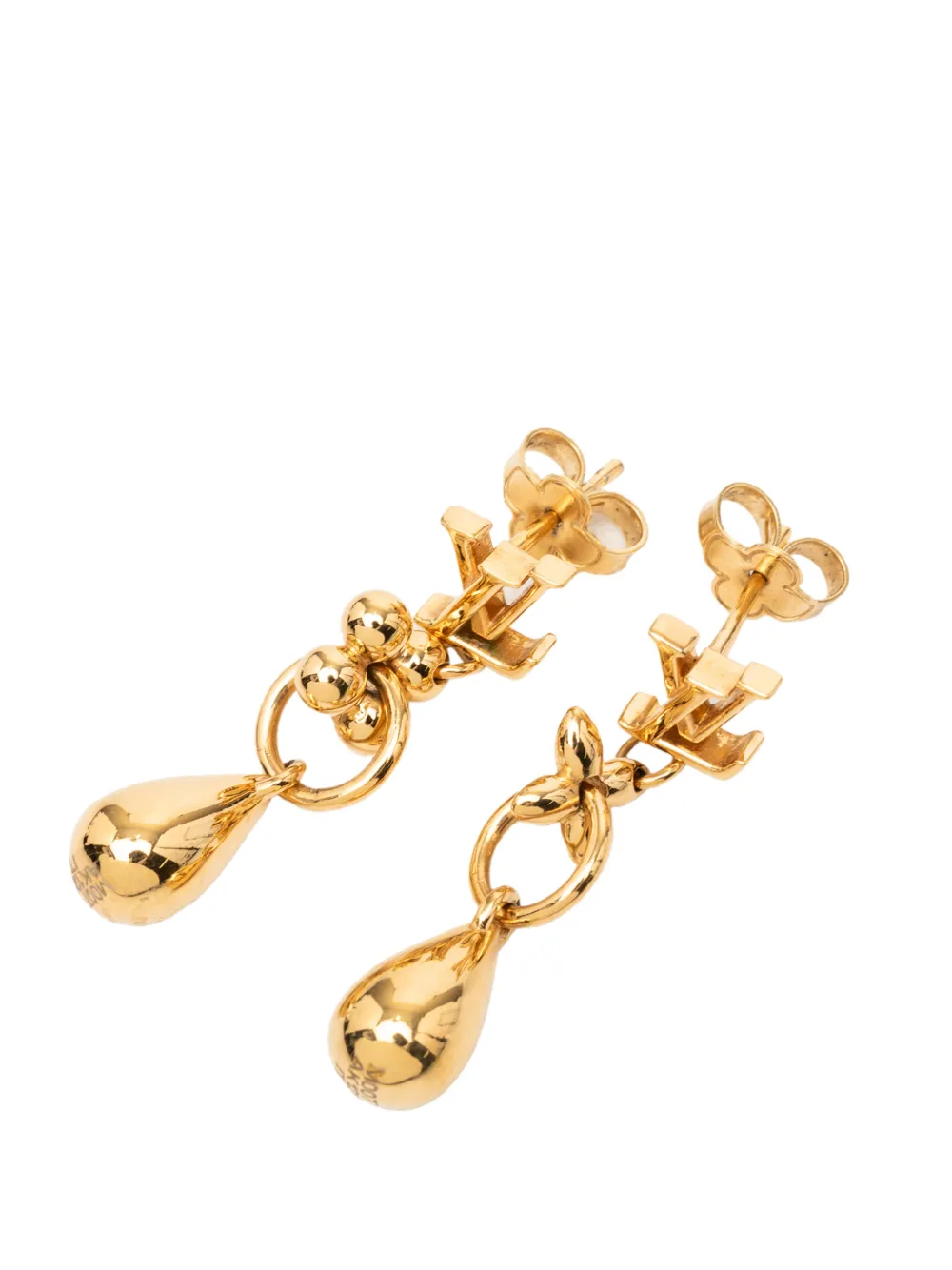 Louis Vuitton Pre-Owned 2022 Gold Plated Boucle D Oreille Floragram Drop Push Back Earrings costume earrings - Oro