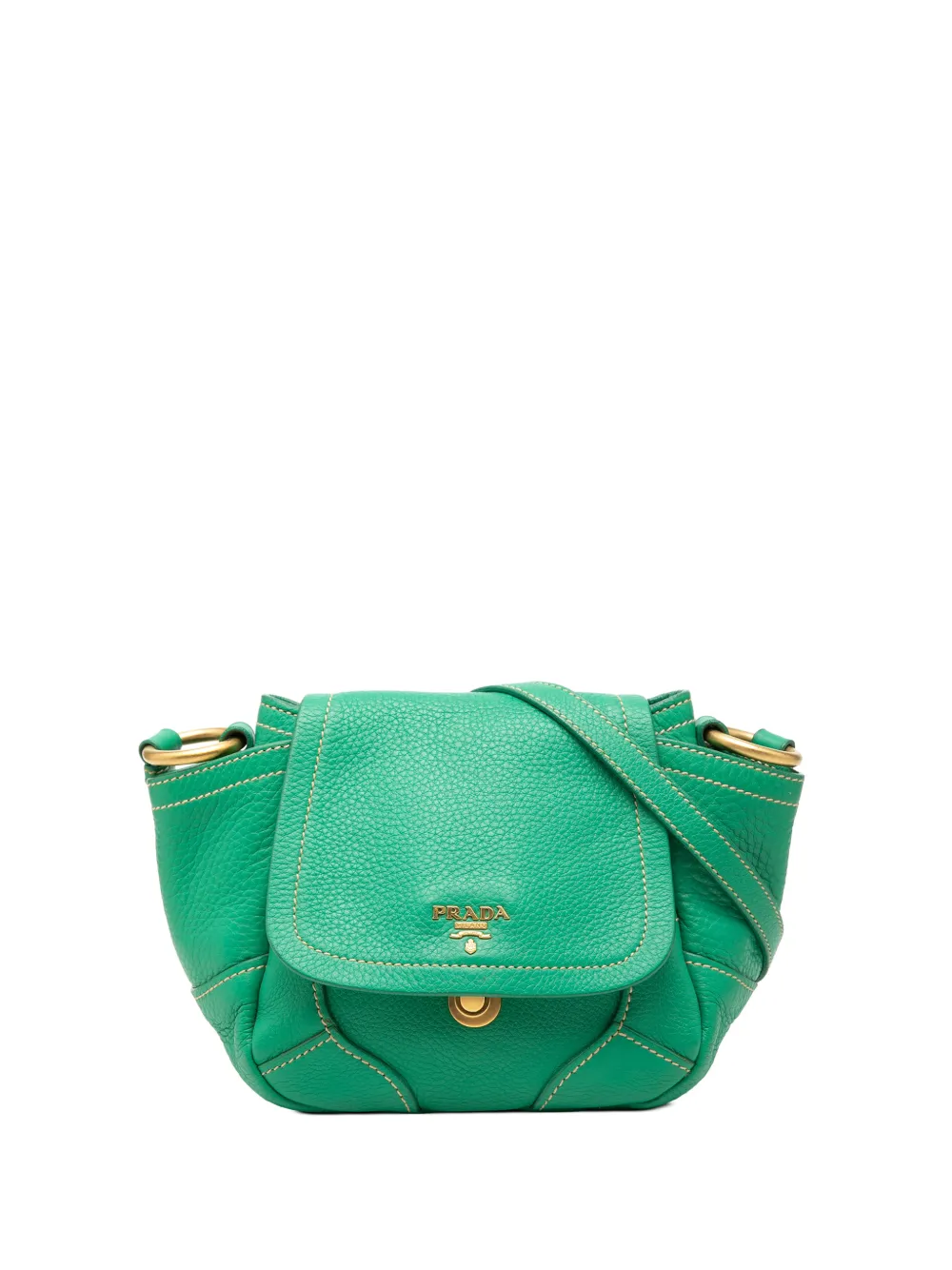 Prada Pre-Owned 2010-2026 Vitello Daino Lock Flap crossbody bag - Verde