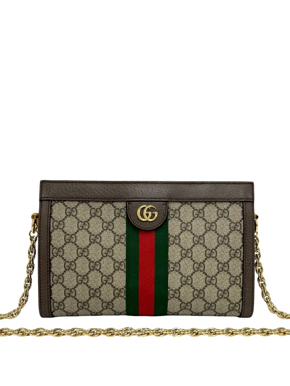Gucci Pre-Owned 2016-2026 Small GG Supreme Web Ophidia Chain crossbody bag - Toni neutri