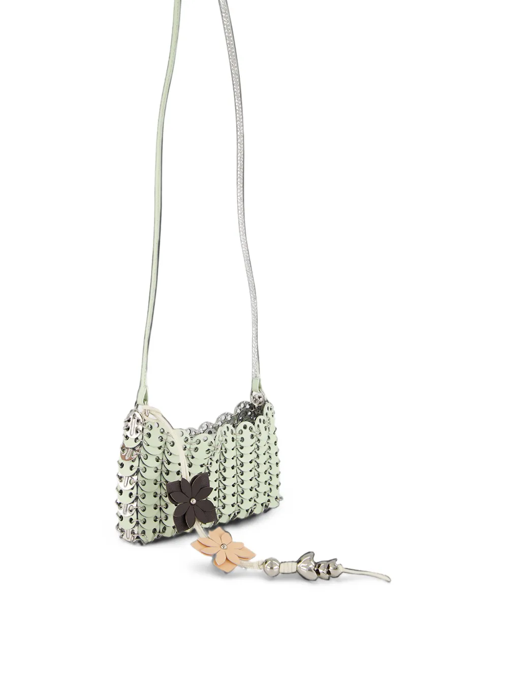 Rabanne disc-embellished chainmail shoulder bag Groen