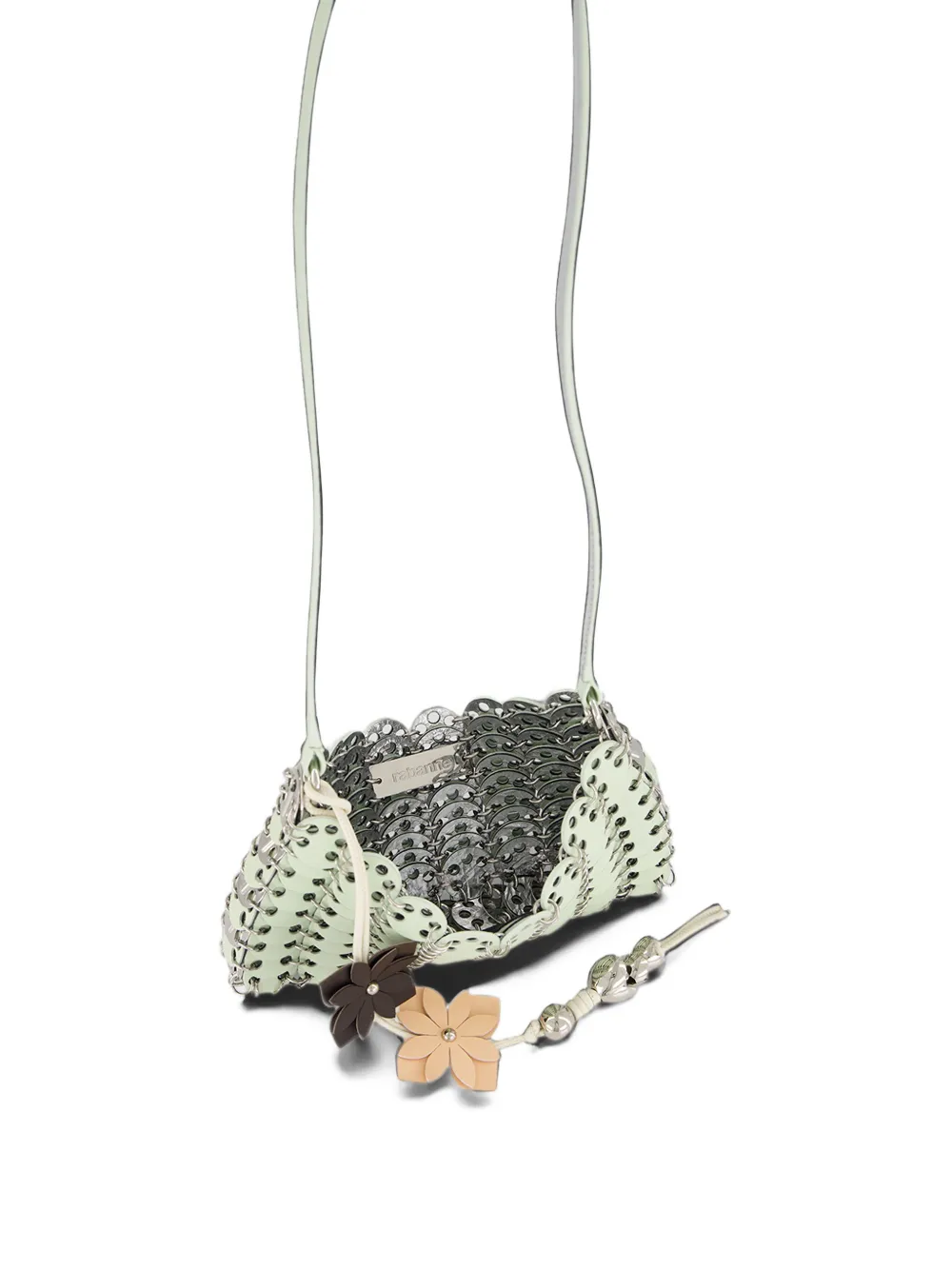 Rabanne disc-embellished chainmail shoulder bag Groen