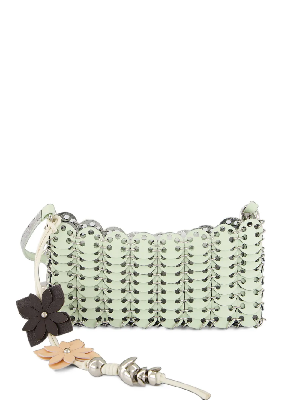 Rabanne disc-embellished chainmail shoulder bag - Green