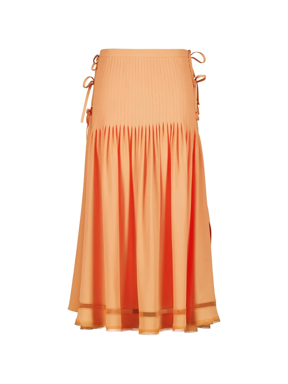 Rabanne bow-detail pleated skirt - Orange