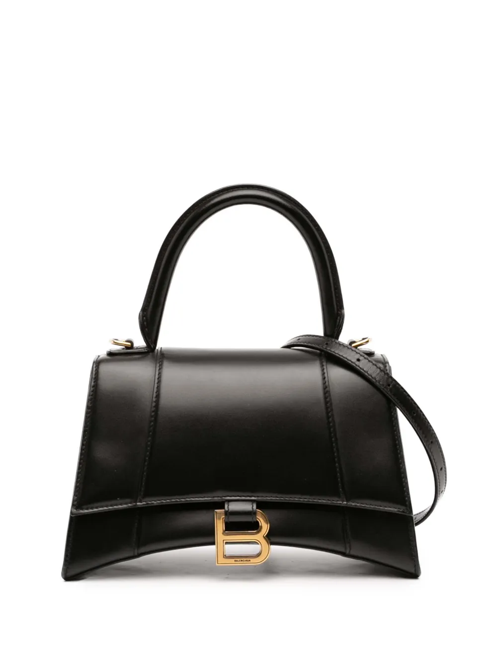 Balenciaga Pre-Owned 2019 Small Shiny Box Calfskin Hourglass Top Handle Bag satchel - Nero