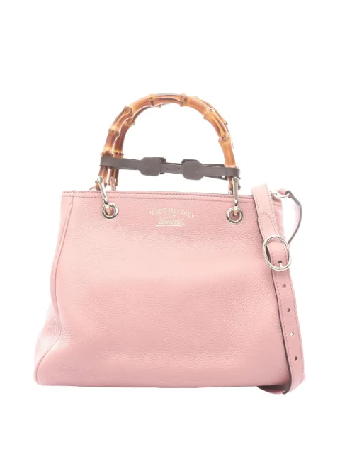 Gucci Pre-Owned bolso satchel Bamboo Shopper pequeño en piel de becerro 2016-2026