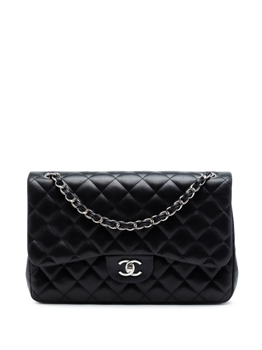 CHANEL Pre-Owned 2010-2011 Jumbo Classic Lambskin Double Flap shoulder bag - Nero
