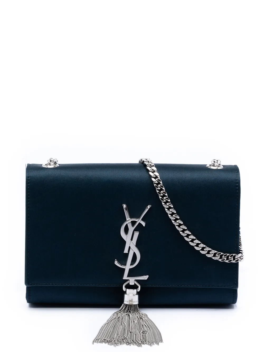 Saint Laurent Pre-Owned 2017 Small Satin Monogram Kate Tassel crossbody bag - Blu