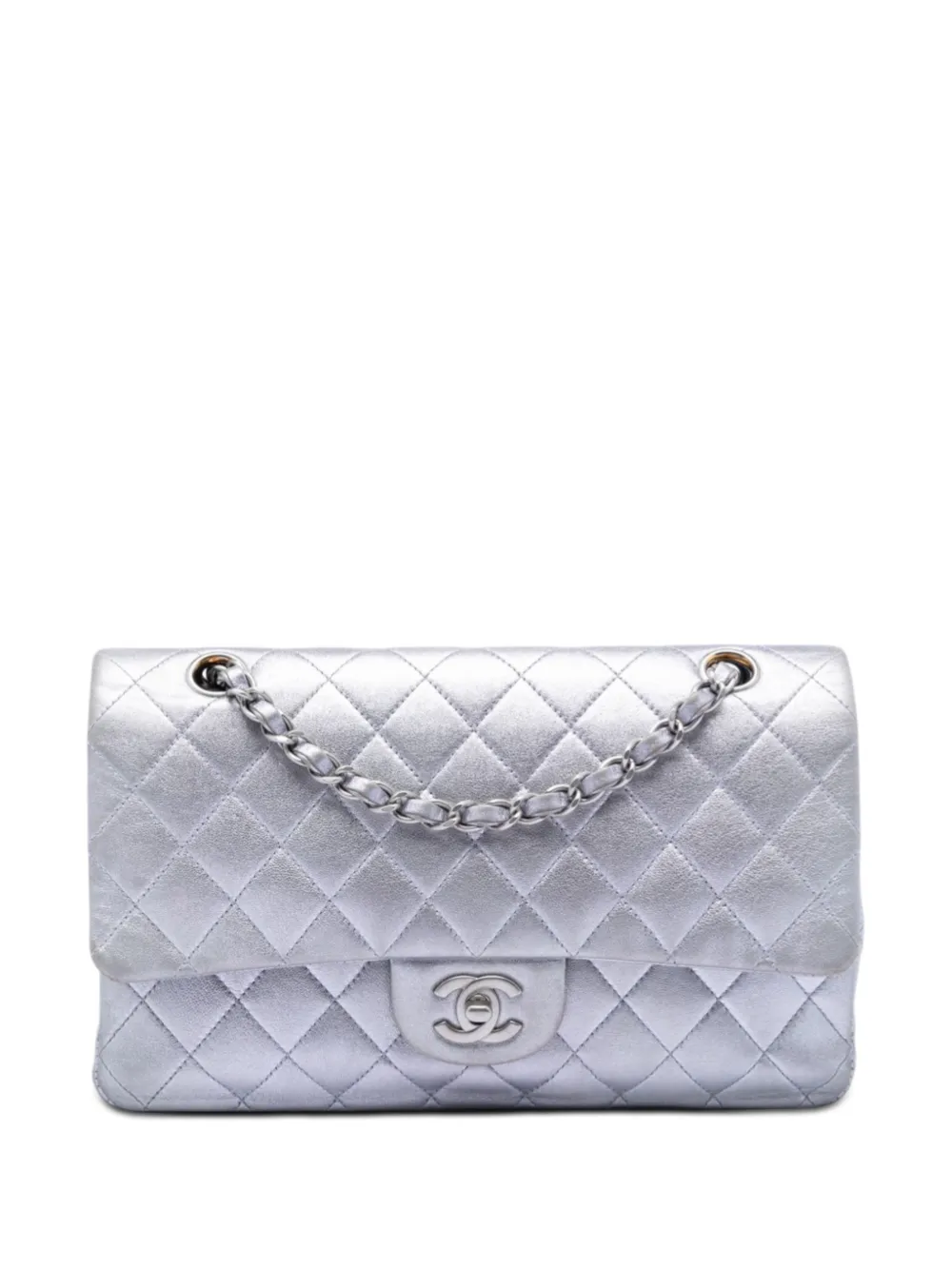 CHANEL Pre-Owned 2010-2011 Medium Classic Metallic Lambskin Double Flap shoulder bag - Purple