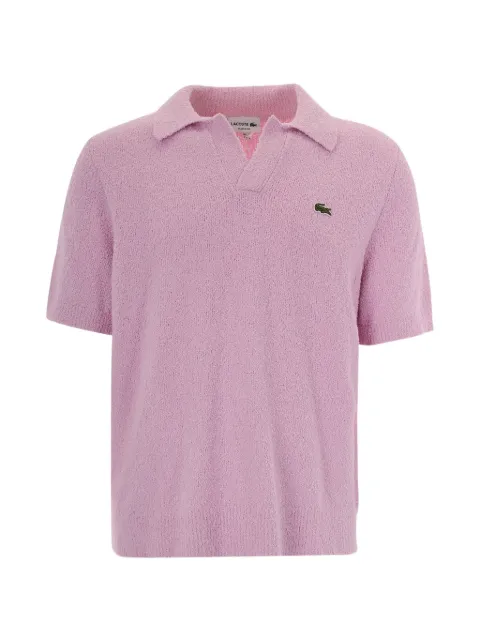 Lacoste logo-patch bouclé polo shirt