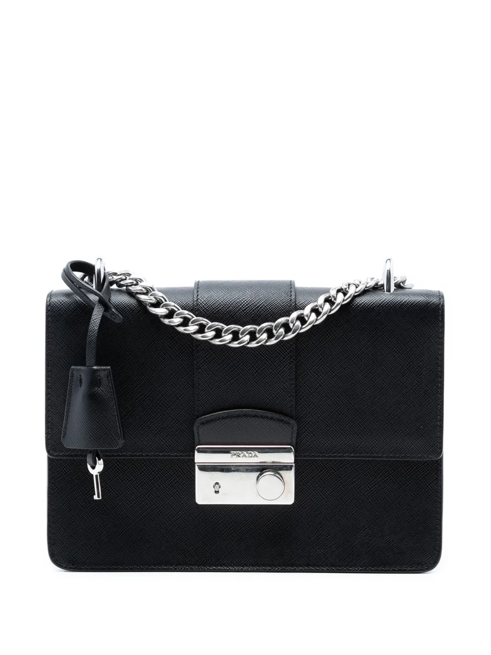 Prada Pre-Owned 2010-2026 Saffiano Lux Sound Lock crossbody bag - Black