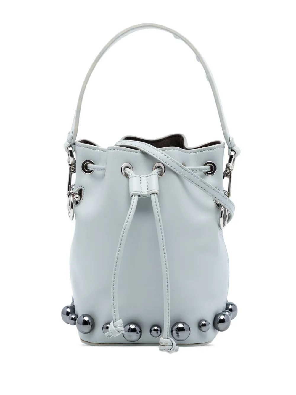 Fendi Pre-Owned 2010-2025 Mini Leather Pearl Mon Tresor Bucket Bag satchel - Grigio