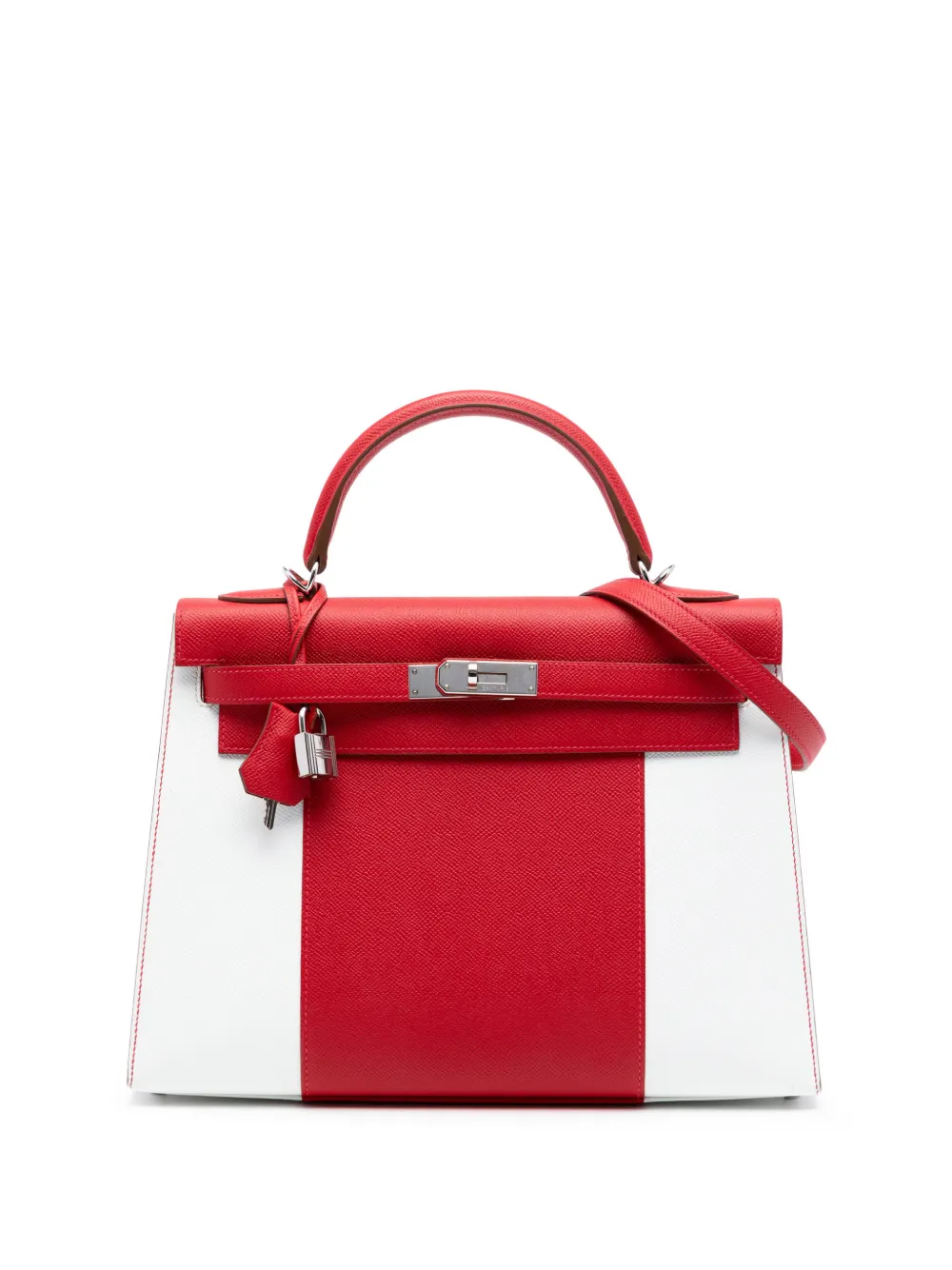 Hermès Pre-Owned Borsa a tracolla Bicolor Epsom Kelly Flag Sellier 32 2013 - Rosso