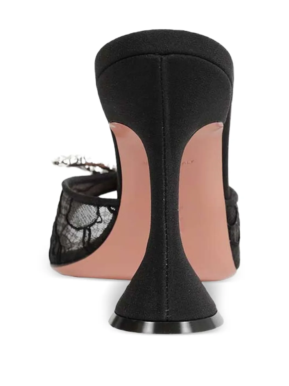 Amina Muaddi Rosie crystal-embellished lace sandals Wit