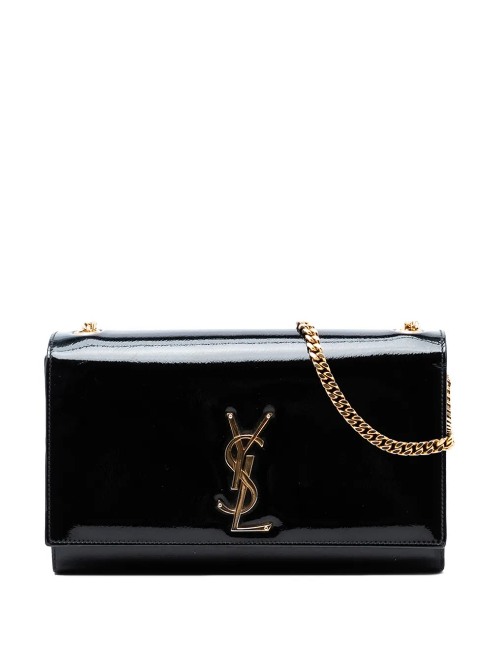 Saint Laurent Pre-Owned 2015 Medium Patent Monogram Kate crossbody bag - Black