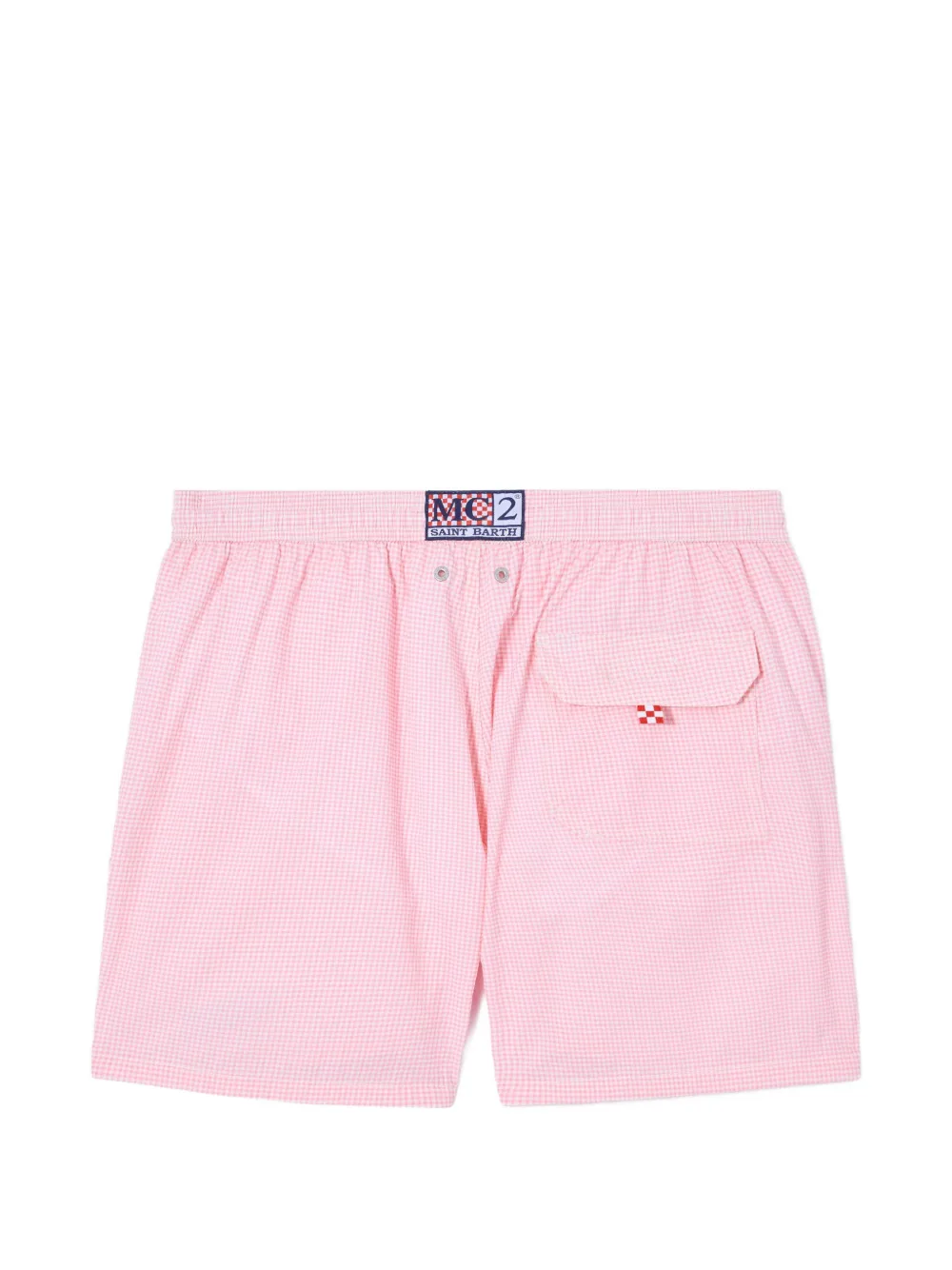 MC2 Saint Barth Zwembroek met trekkoord en gingham ruit Roze