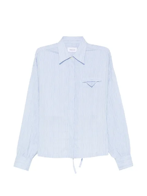 AMISH striped tie-fastening shirt