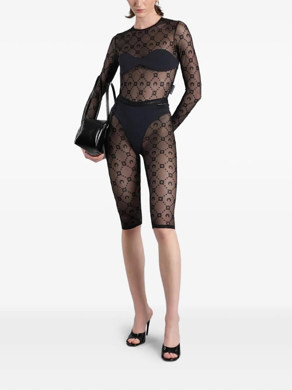 Marine Serre Moon Diamant fietsshorts Zwart