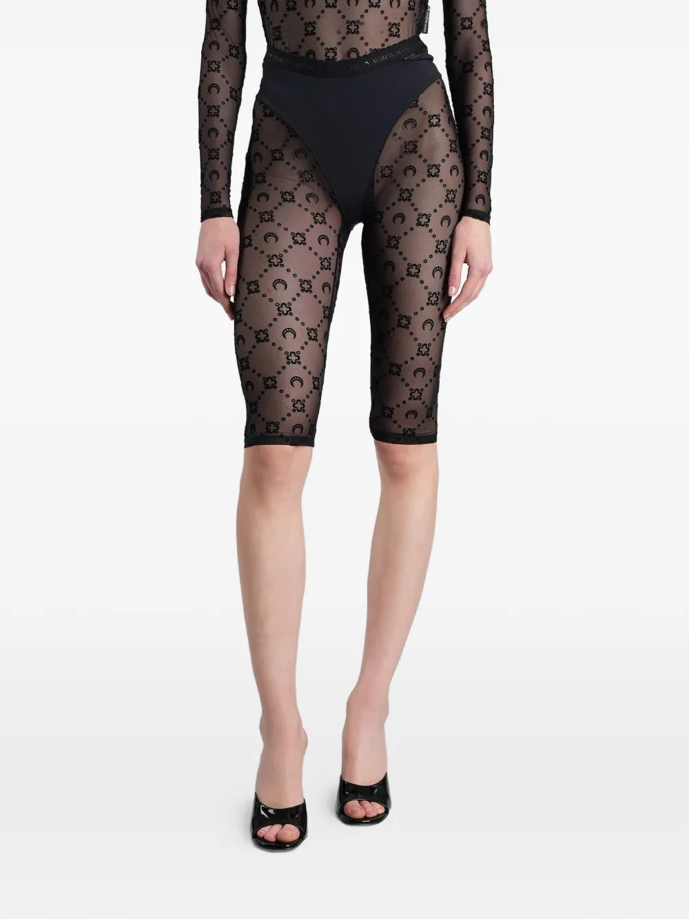 Marine Serre Moon Diamant cycling shorts - Nero