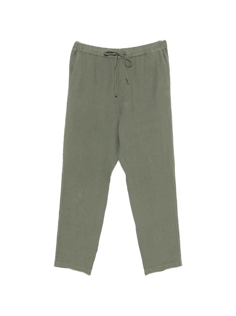 120% Lino drawstring elasticated-waistband trousers - Verde