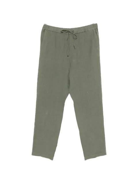 120% Lino drawstring elasticated-waistband trousers