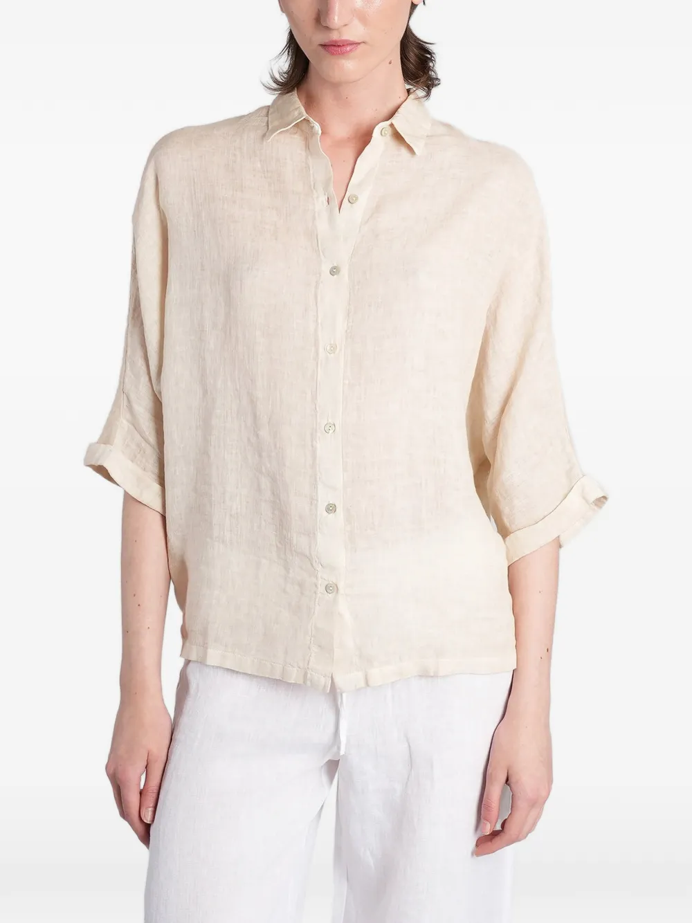 120% Lino button-up shirt - Toni neutri